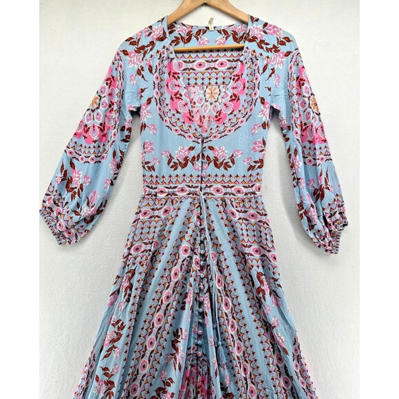 Spell & The Gypsy Collective Pandora Aquarium Maxi Dress Size XS Blue Pink Print - Picture 3 of 16